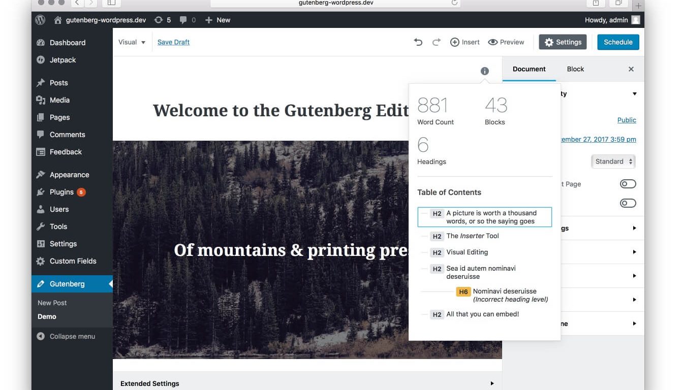 Gutenberg chegou à versão 1.2